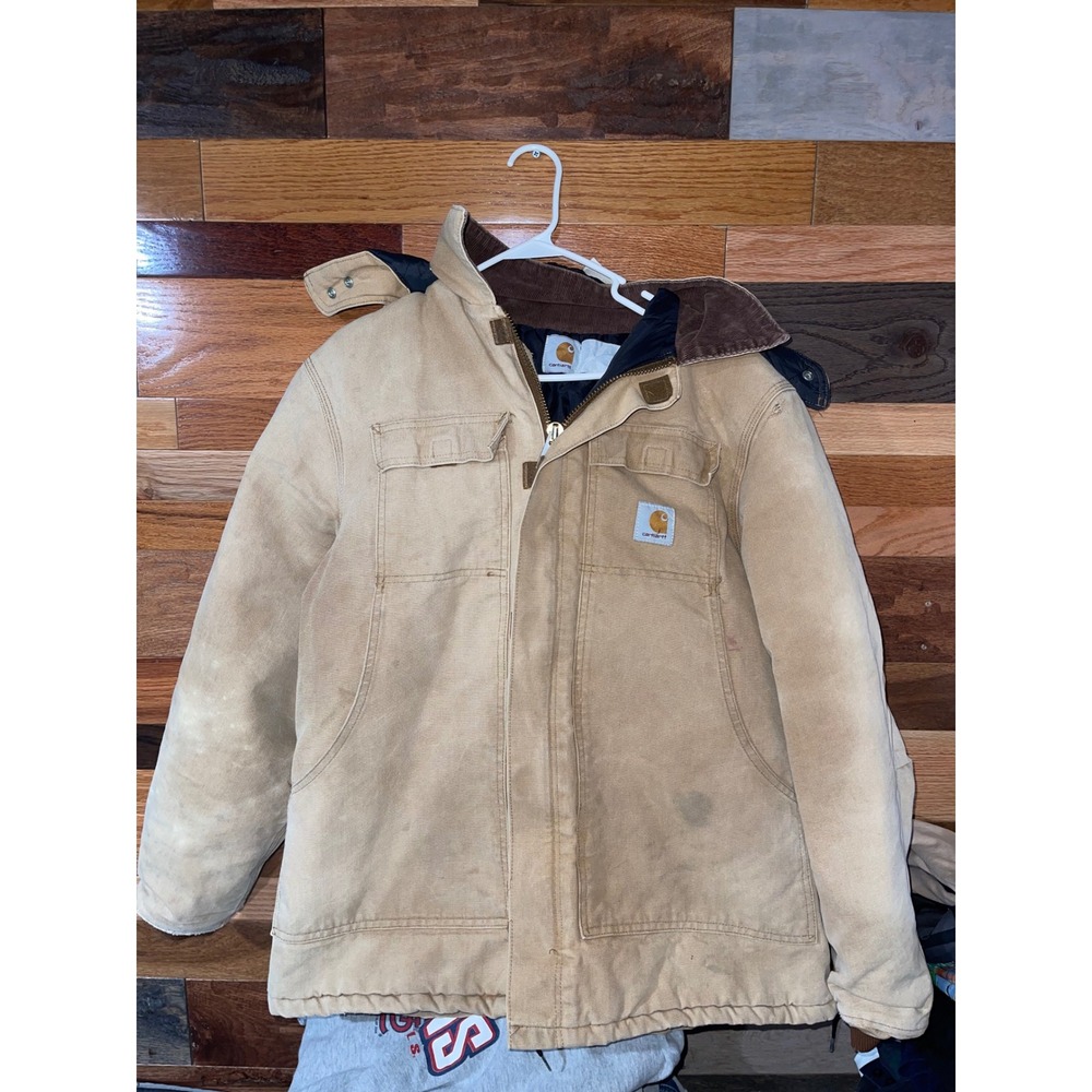Vintage Carhartt C003 Arctic Traditional Coat Brown Duck Quilt Lined Work Jacket